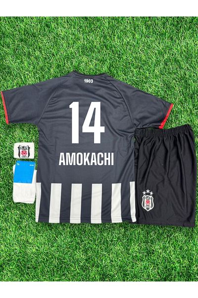 FORMALİSTAN Amokachi-14 Bêşiktâş 25-26 Sezon Set de 4 tricouri de fotbal pentru copii - cu baston