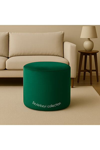BEYLERBEYİ Puf , Zümrüt yeşili düz Kumaş ,makyaj Pufu Puf Sandalye Ayak Uzatm...