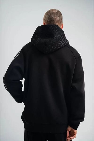 Silerra Polizei Premium Quality Unisex Hooded Interlaced Sweatshirt - Black