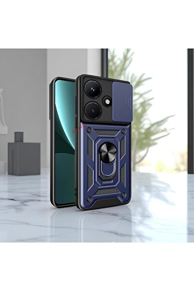 Hatreds İnfinix Hot 30i Kılıf Magnetik Standlı Sürgülü Kamera Korumalı TPU Ta...