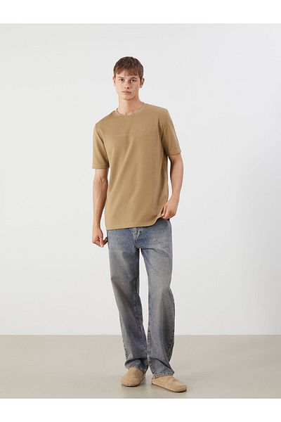 LC Waikiki New Season Crew Neck εμπριμέ χτενισμένο βαμβακερό ανδρικό Tisort - S5IM12Z8