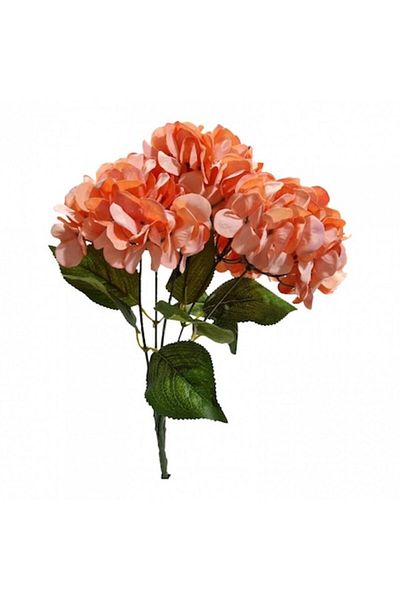 OEM Flori artificiale, buchet 5 fire, hortensie, 42 cm, portocaliu