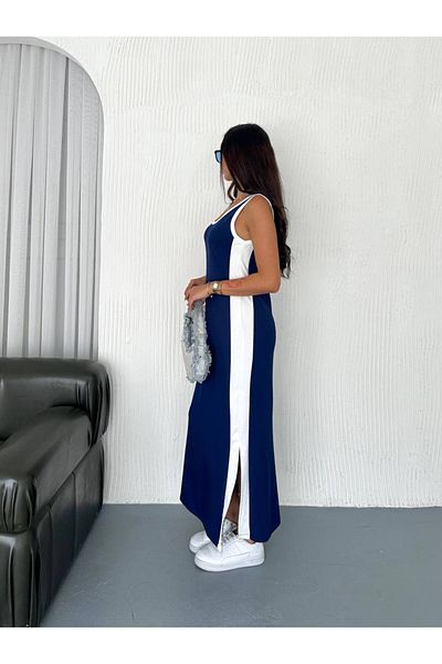 sportiness Rochie sport casual din materiale modal cu fante, garnisită și fără mâneci.