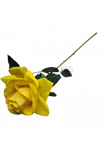 OEM Floare artificială, tulpină de trandafir, 50 cm, galbenă