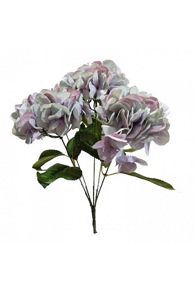 OEM Flori artificiale, buchet 5 fire, hortensie, 42 cm, gri