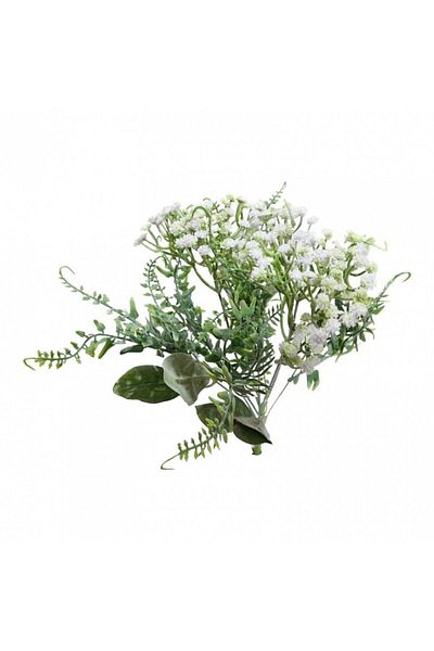OEM Flori artificiale înghețate, Gypsophila, buchet cu 9 tulpini, 35 cm, alb