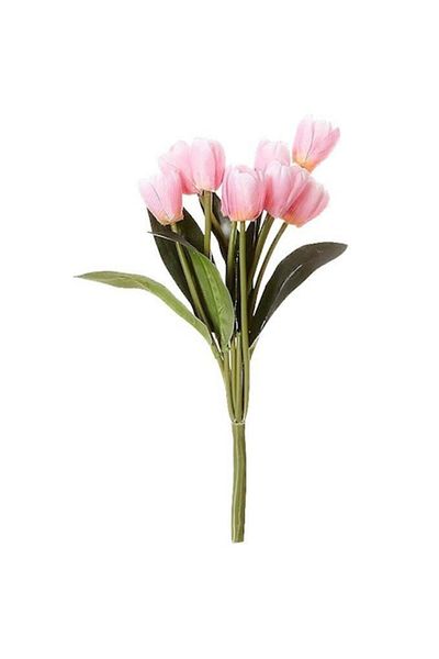 OEM Flori artificiale, lalele, buchet de 7 tulpini, 37 cm, roz