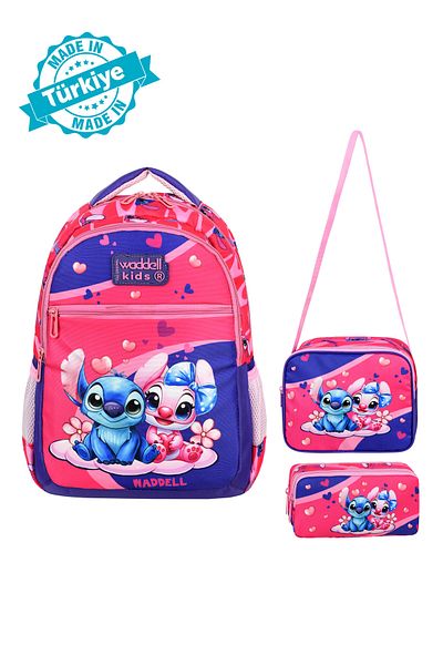 CANLOOR Stiç Themed Primary School Backpack, Lunch Bag and Pencil Case with 2 Pockets