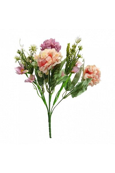 OEM Artificial flowers, bouquet of 7 stems, 30 cm, purple, cream