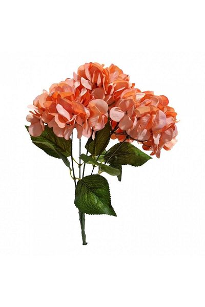 OEM Flori artificiale, buchet 5 fire, hortensie, 42 cm, portocaliu