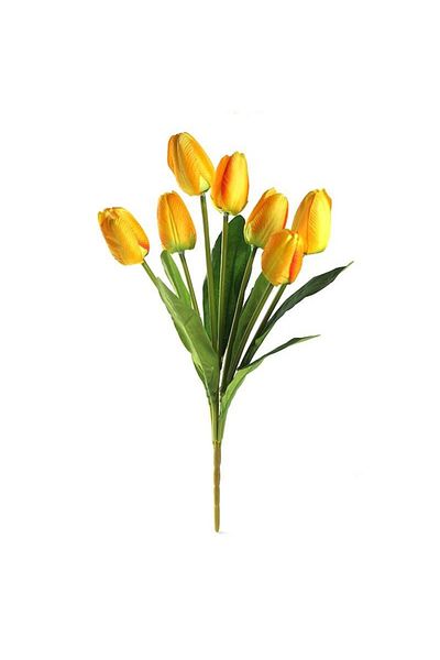 OEM Flori artificiale, lalele, buchet de 7 tulpini, 37 cm, galbene