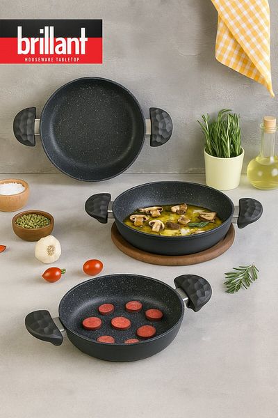 Brillant Lizaplus 3-Piece Teflon Pan Set 16- 18 -20 cm