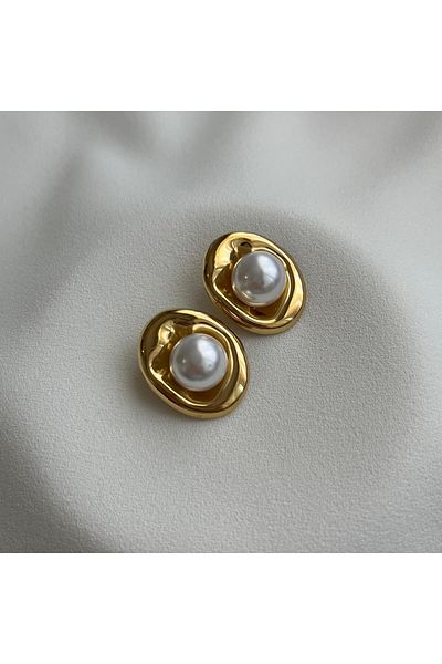 Arye Aksesuar Steel Earrings with Pearls