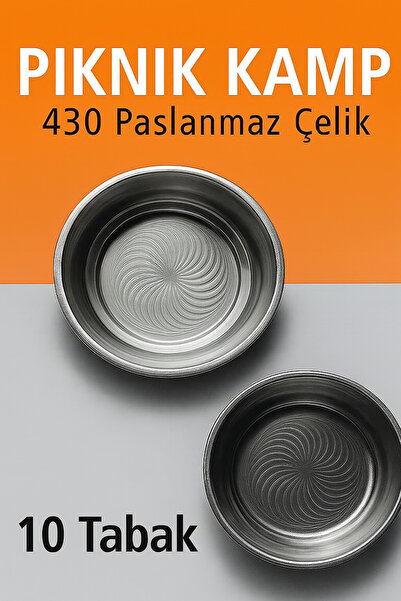 Metler 10 Adet Paslanmaz Çelik Yemek Tabağı 15 cm, Çorba Tabağı, Uzun Ömürlü,...