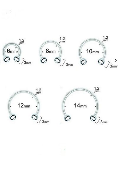 simagift Unisex 316L Surgical Steel Septum Tragus Helix Piercing