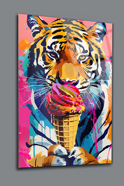 glassartdesign Pictură pe sticlă Tigru 13 - Pictură Modernă - Pictură Artă