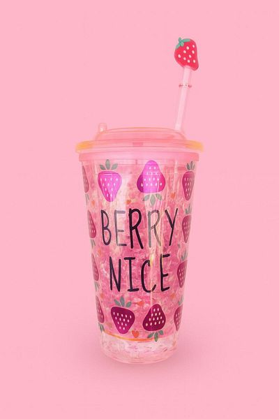 MRShopping Mr Lighted Fun Straw Cup 500 ml – Colorful Design & for Cold Drinks