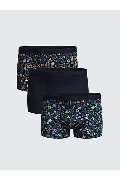 LC Waikiki New Season Standard Fit Βαμβακερά εύκαμπτα ανδρικά μποξερ 3 τεμαχίων - S5EN58Z8