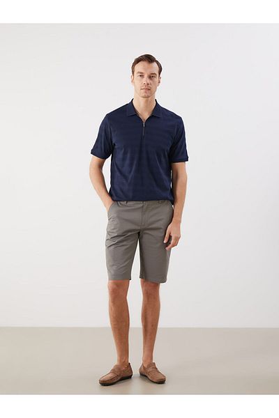 LC Waikiki Light Khaki Standard Fit Gabardine Men's Shorts