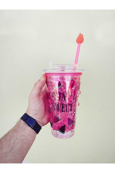 MRShopping Mr Lighted Fun Straw Cup 500 ml – Colorful Design & for Cold Drinks