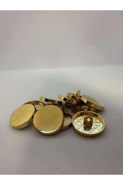 DAK Aksesuar Gold Metal Düğme - Alttan Ayaklı Altın Renk Parlak Metal Düğme 1...