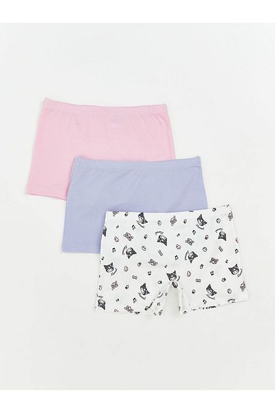LC Waikiki Pink Kuromi Printed Girl's Boxer 3-Piece