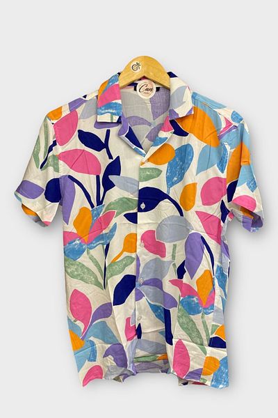 CANMODA Color Bloom - Πουκάμισο με μοτίβο casual - Λευκό - TH345