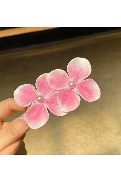 MutluBiDünya Bir Adet Pembe Incili Çiçek Pens Toka