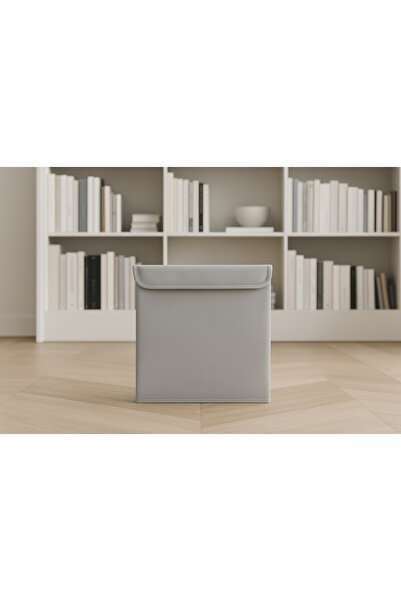 aydev home collection Gray Color Covered Wardrobe Laundry Toy Organizer Folding Storage Box 30X30X30 cm