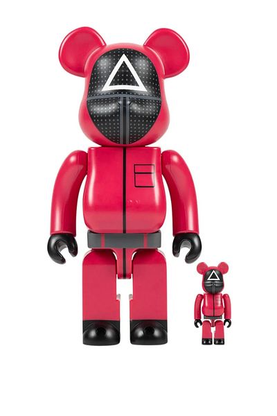 bearbrick x مجموعة مثلثات حماية لعبة الحبار 100% و400% من قطعتين
