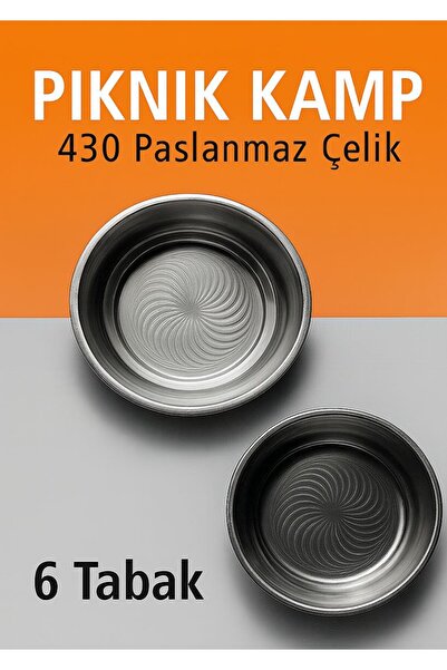 Metler 6 Adet Paslanmaz Çelik Yemek Tabağı 15 cm Paça, Çorba Tabağı, Uzun Ömü...