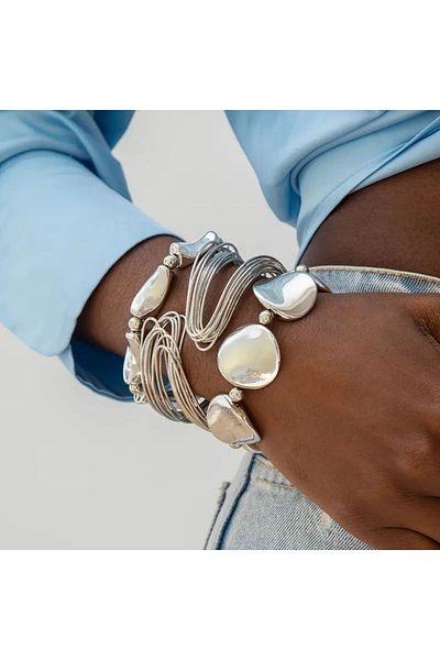 STEELMAKER JEWELRY مجموعة من 3 أساور بتصميم عتيق