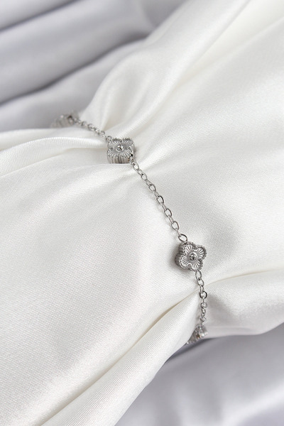 Leyaton LWLHMRS-IEG ieg ™   سوار نسائي من الفولاذ 316L موديل كلوفر باللون الف...