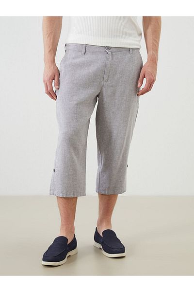 LC Waikiki Brown Standard Fit Linen Blend Men's Shorts