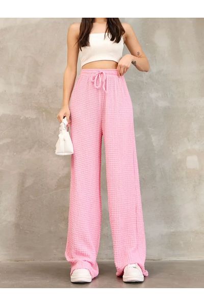 Butik High Waist [Gofre] Pants with Bolts