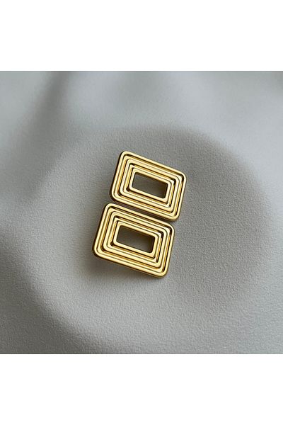 Arye Aksesuar Rectangular Steel Earrings