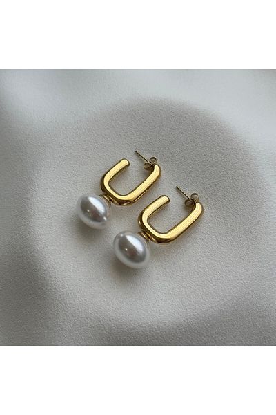 Arye Aksesuar Steel Earrings with Pearls