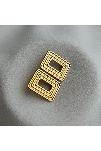 Arye Aksesuar Rectangular Steel Earrings