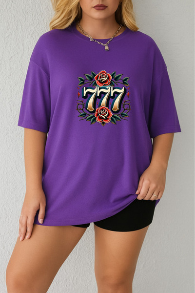 artı4 Plus Size 777 Printed T-Shirt