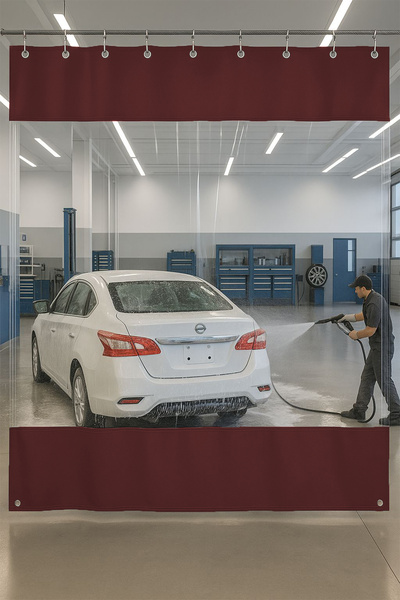 size ne lazım 0.80mm Transparent Auto Service and Wash Partition Curtain 12 Colors Height 250cm X Width 400cm