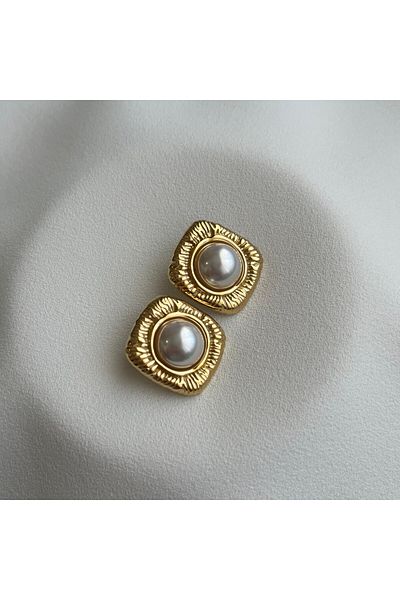 Arye Aksesuar Steel Earrings with Pearls