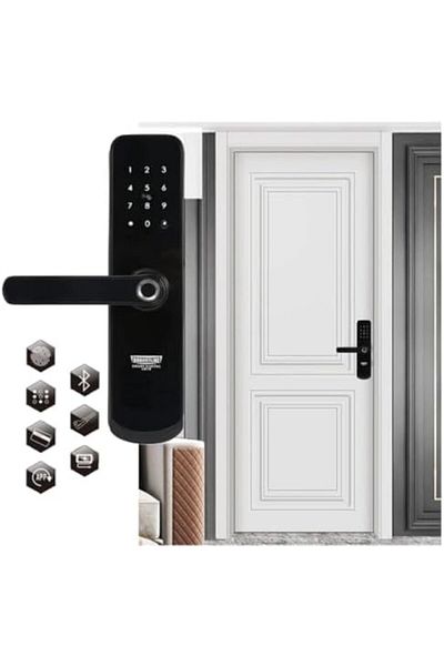 TAFASSELL Robustline Electronic Smart Front Door Lock- 5 Function: Fingerprint, Digital Deadbolt, Smart IC Car