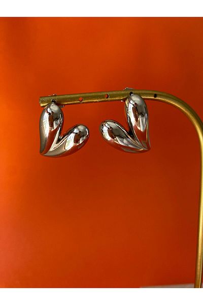 marsel aksesuar Xuping Heart Brooch Silver Earrings