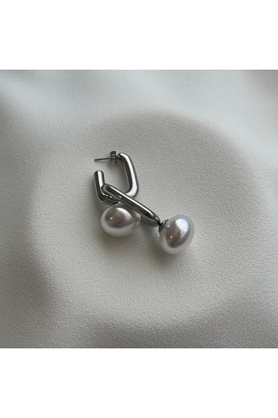 Arye Aksesuar Steel Earrings with Pearls