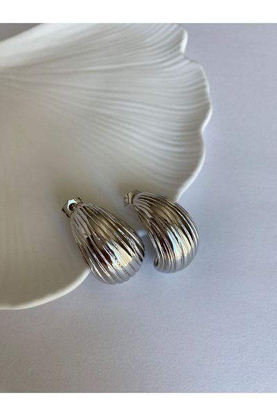 marsel aksesuar Xuping Streak Drop Mussel Silver Earrings