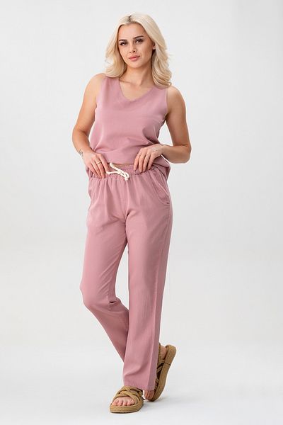 Bold & Young Women's Double Pocket Elastic Waistband Trousers