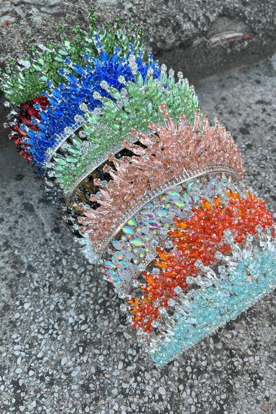 Hobigram Daisy Silver Crown and Drop Shuttle Earrings Set – Sparkling Evening Dress Bridal Set