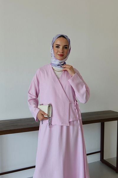 MOONSC Etekli̇ Ki̇mi̇no Tesettür Set