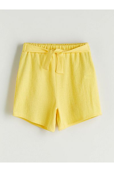 LC Waikiki Sari Beli Elasticated Girl's Shorts