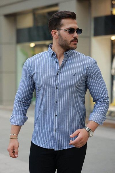 modamtn Men's Striped Long Sleeve Shirt